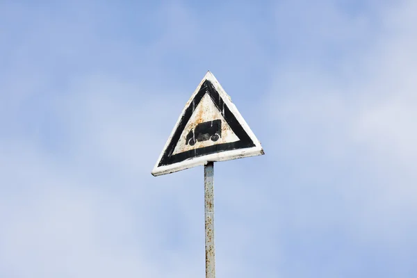 Truck road sign on the sky background — Stock Photo, Image