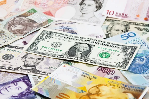 Internationale valuta's, verschillende staat — Stockfoto