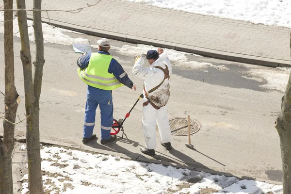 De werknemers op het werk — Stockfoto