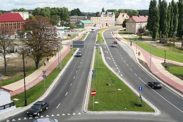 Stadtstraße. gorzow wielkopolski, Polen — Stockfoto