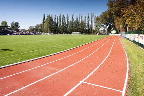 Pista de atletismo en el estadio — Foto de Stock