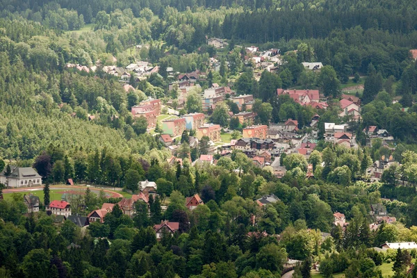 Szklarska Poreba fågelperspektiv — Stockfoto