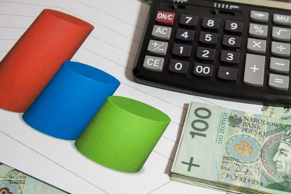 Business graph of Polish currency — Stock Photo, Image