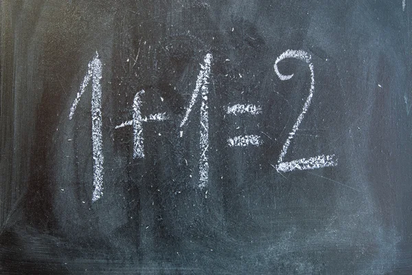 Adding chalk on a blackboard — Stock Photo, Image