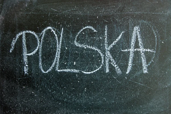 폴란드는 칠판에 분필로 작성 — 스톡 사진
