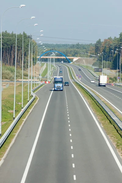 Two-lane highway with cars