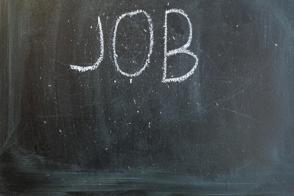 Chalkboard with the words jobs — Stock Photo, Image