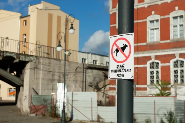 Sign prohibition on the entry of dogs — Stock Image Sign prohibition on the entry of dogs Stock Photo