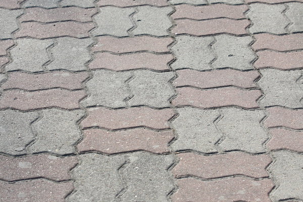 Pavement with cobblestones and bricks