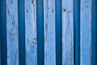 Mavi eski ahşap çit