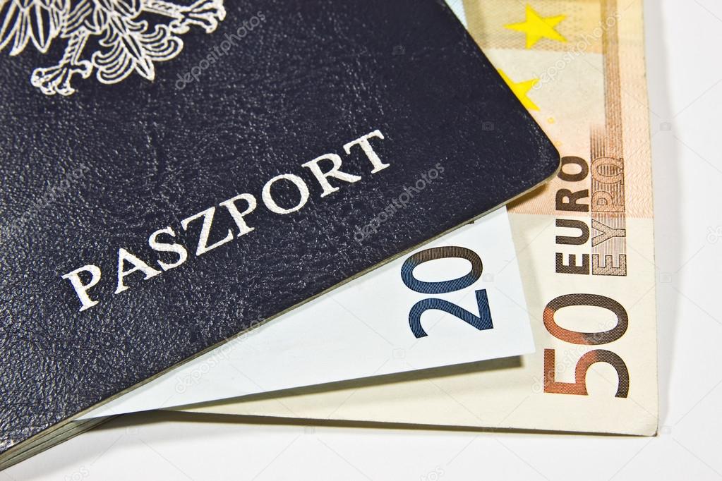 Polish passport with euro