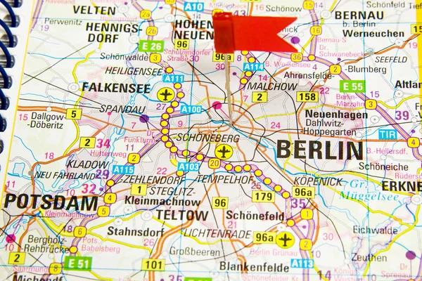 Berlin on the map of Germany highlighted