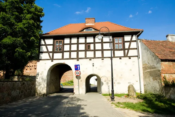 Old gate to the city Lagow in Poland — Stock Photo, Image