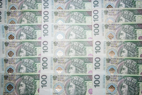 Польська гроші 100 Польський злотий — стокове фото