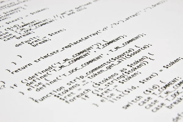 Code written on a piece of — Stock Photo, Image