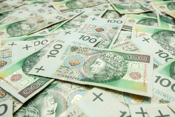 Pools geld - 100 zloty pln — Stockfoto
