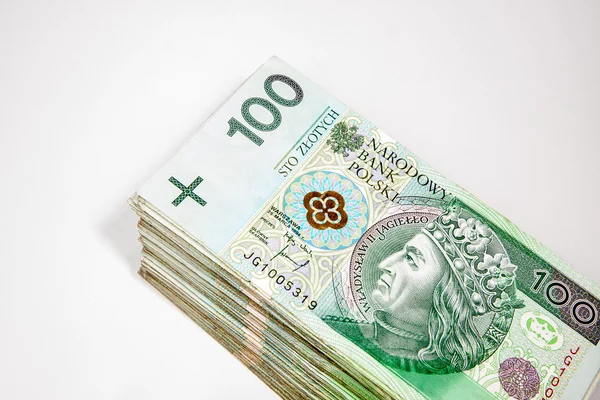 Polnische Zloty-Währung in Stückelungen von 100 pln — Stockfoto