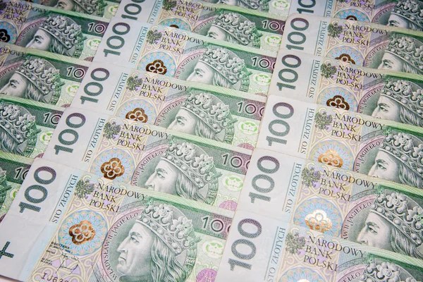 Polish money in denominations of 100 PLN