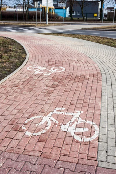 Işaretli bisiklet yolu — Stok fotoğraf