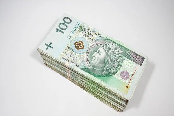 Pools geld in de nominale waarde van 100 pln — Stockfoto