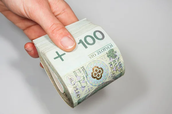 Polish money in the face value of PLN 100 — Stock Photo, Image