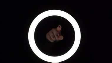 pack of gestures. female hands close-up make figures from fingers. finger play. points his finger at the frame. Hey, you. we need you. were watching you