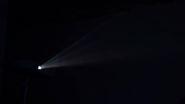 Thick Smoke Glows Spotlight Beams Home Movie Projector Shines Dense — Stock Video