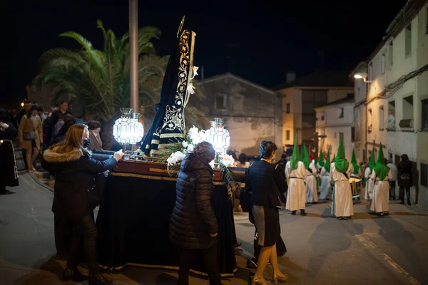 Gallur Espanha Abril 2020 Penitentes Uma Das Confrarias Com Seus — Fotografia de Stock