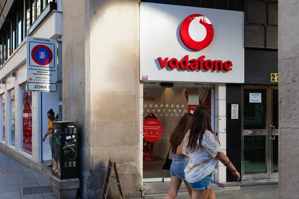 Zaragoza, Spain - August 23, 2022: Vodafone store, cell phone and internet operator and sale of cell phones, in Zaragoza city