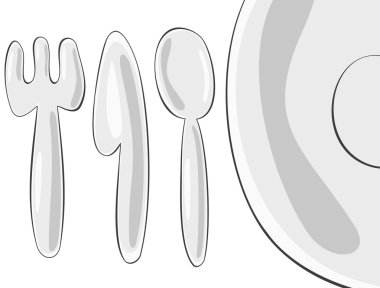 plaka, bıçak, kaşık ve çatal