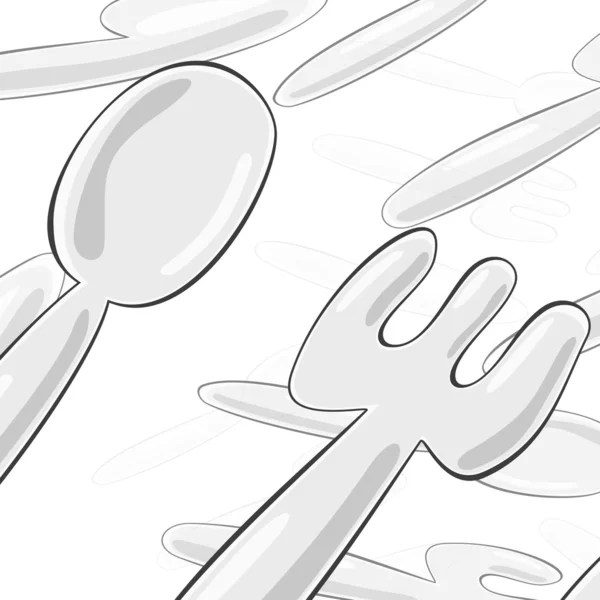 Spoon and fork — Stock Vector