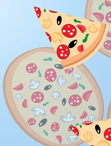 Achtergrond met pizza — Stockvector