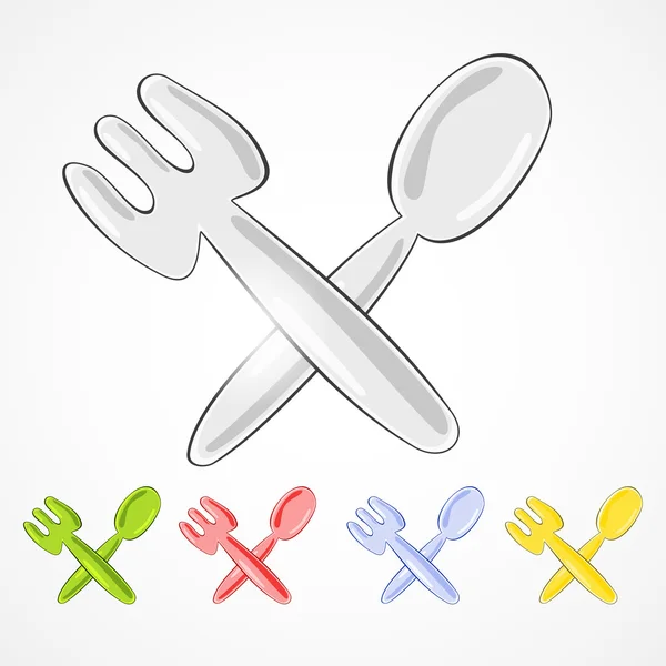 Fork and spoon — Stock Vector