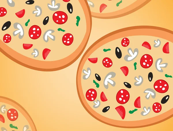 Achtergrond met pizza — Stockvector