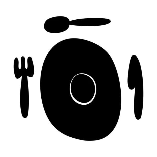 皿、ナイフ、スプーンとフォーク — ストックベクタ