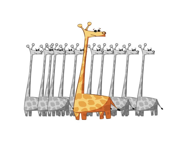 Ilustrace kreslené žirafa — Stockový vektor