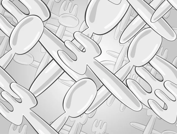 Patrón con cuchillo tenedor y cuchara — Stockvector