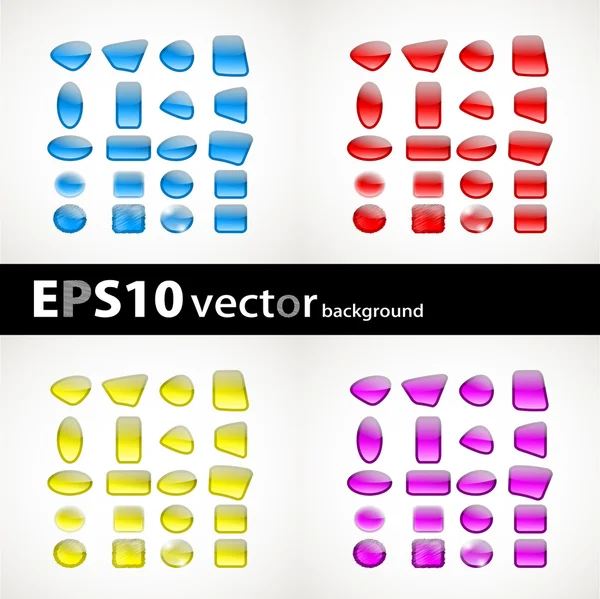 Set of yellow, blue, red, purple icons — Stock Vector