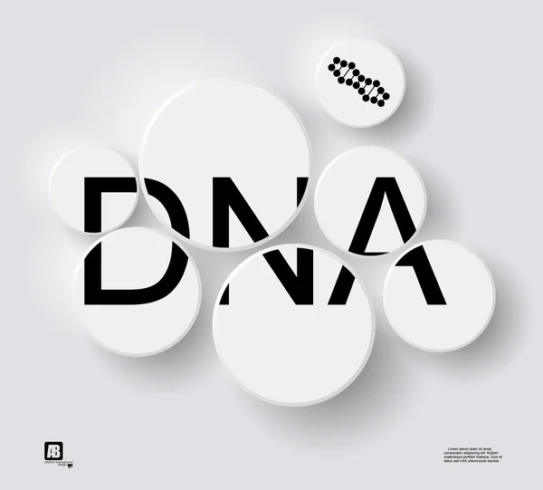 Word "DNA" in circles — Stock Vector