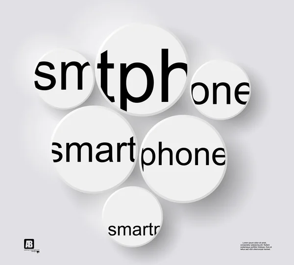 Mot "smartphone " — Image vectorielle