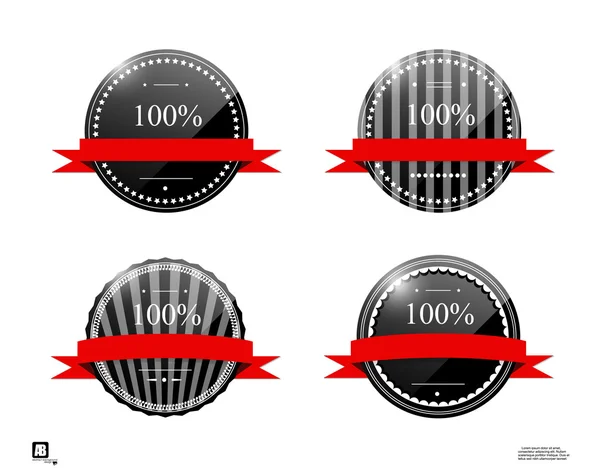 Labels100 percent — Stock Vector