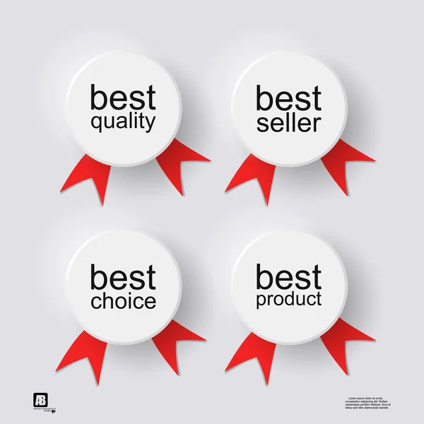 Icônes de meilleur choix, qualité, vendeur, produit — Image vectorielle