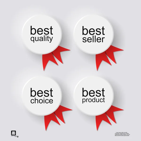 Ikony nejlepší výběr, kvalita, prodejce, produkt — Stockový vektor
