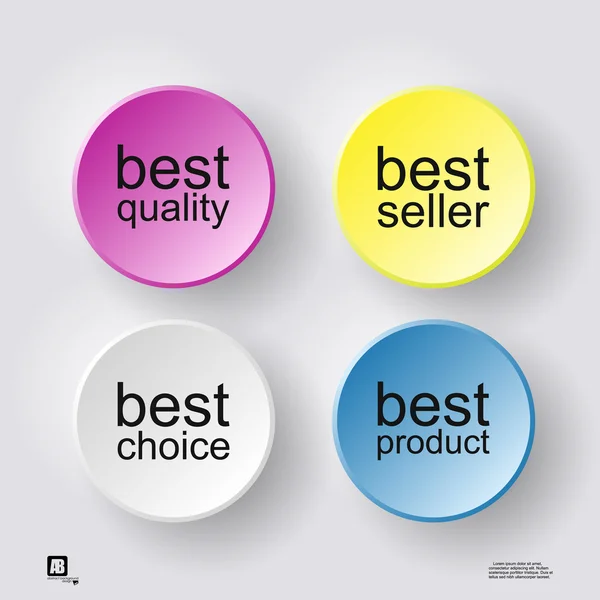 Icons of best choice,quality,seller,product on gray background — Stock Vector