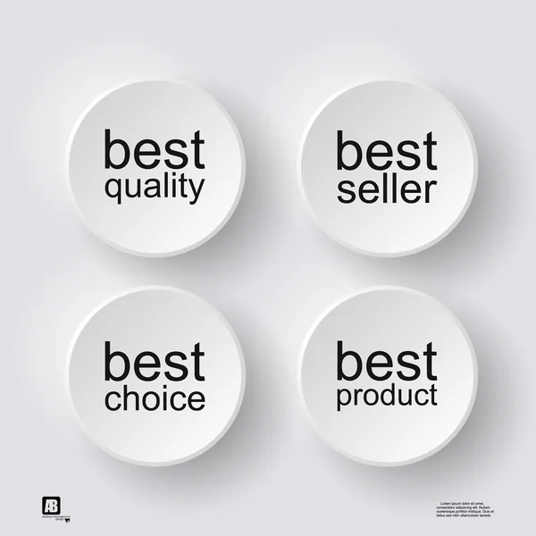 Iconos de la mejor opción, calidad, vendedor, producto — Vector de stock