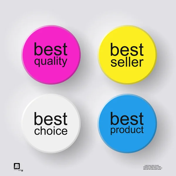 Symbole der besten Wahl, Qualität, Verkäufer, Produkt auf grauem Hintergrund — Stockvektor