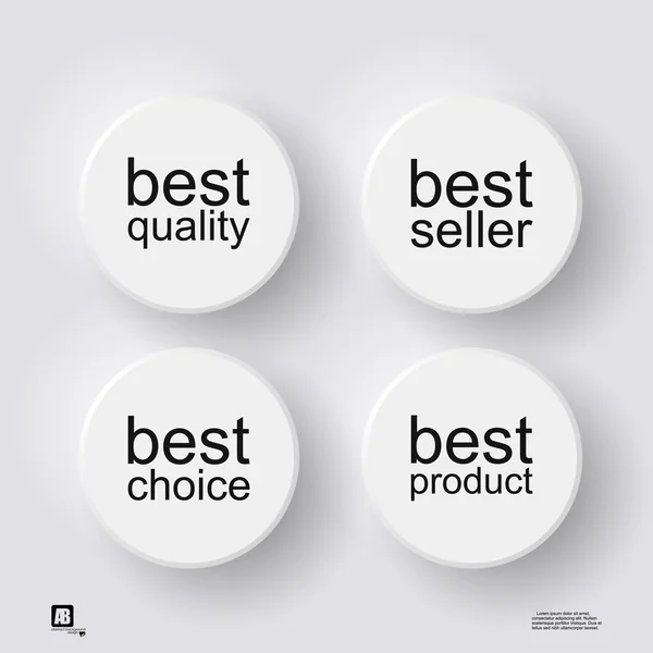 Icons of best choice,quality,seller,product — Stock Vector