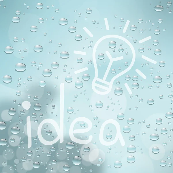 Inscripción "idea" en vidrio con gotas — Vector de stock