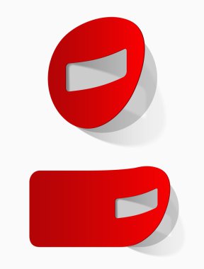 kırmızı etiket sticker etiket gölge