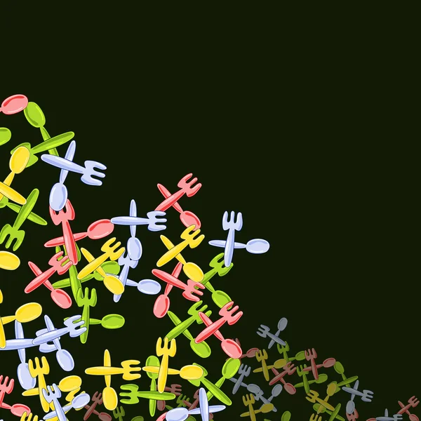 Lepel en vork achtergrond — Stockvector